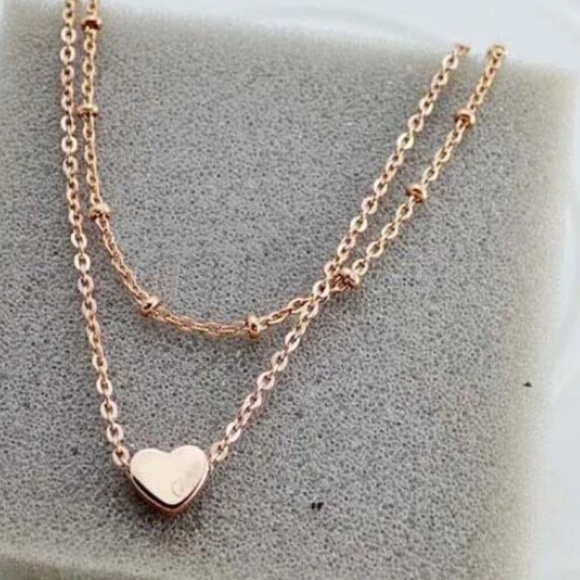 5 for $25 Two Layer Gold Color Heart Anklet - Picture 4 of 8